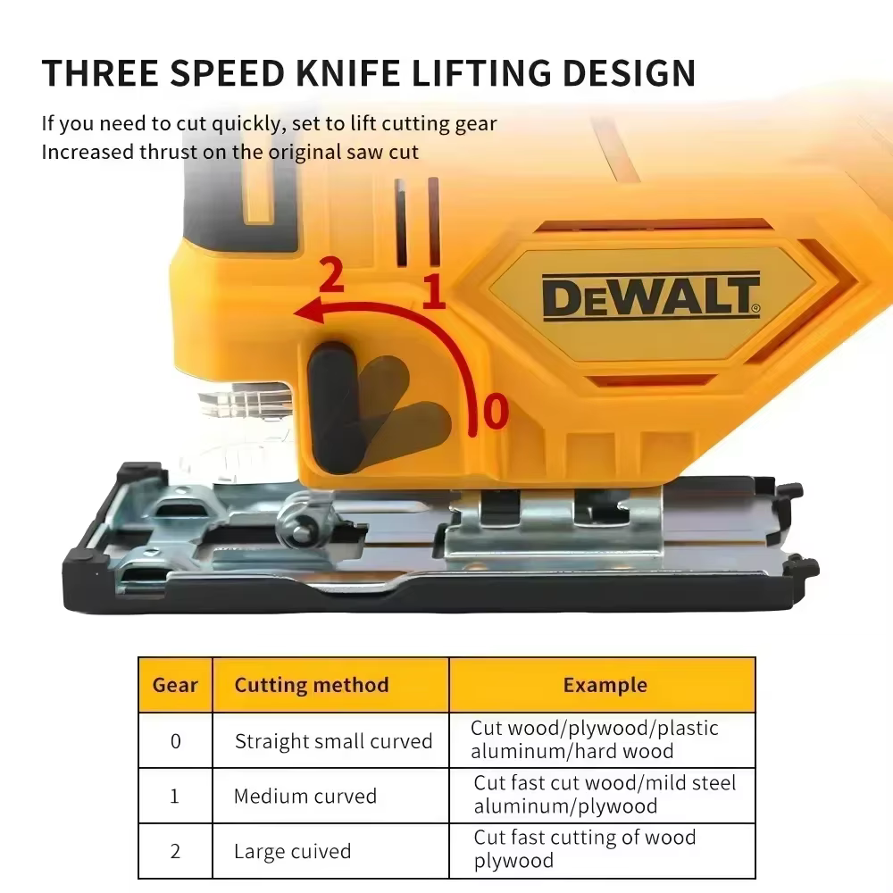 Scie sauteuse sans fil Dewalt Brushless Curve Saw 20V, outil électrique multifonction portable et réglable pour le travail du bois (machine uniquement)