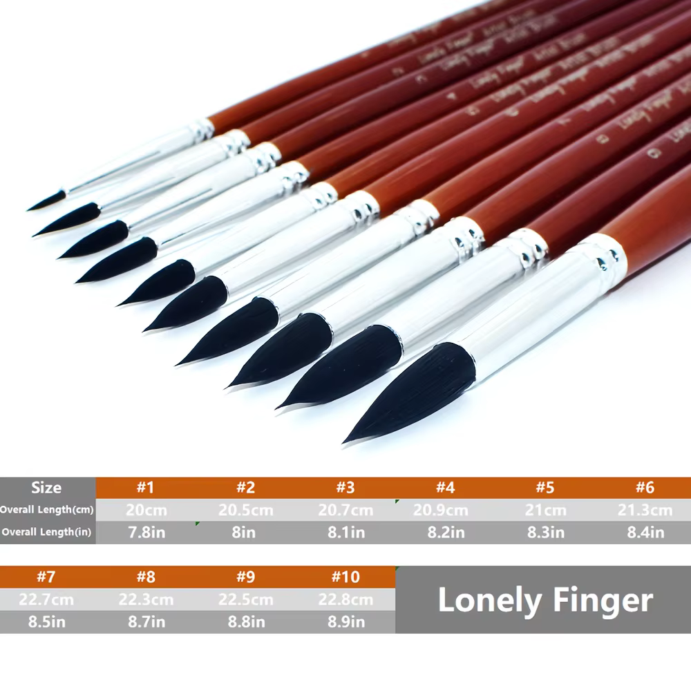 Ensemble de pinceaux ronds pour peinture à l'aquarelle