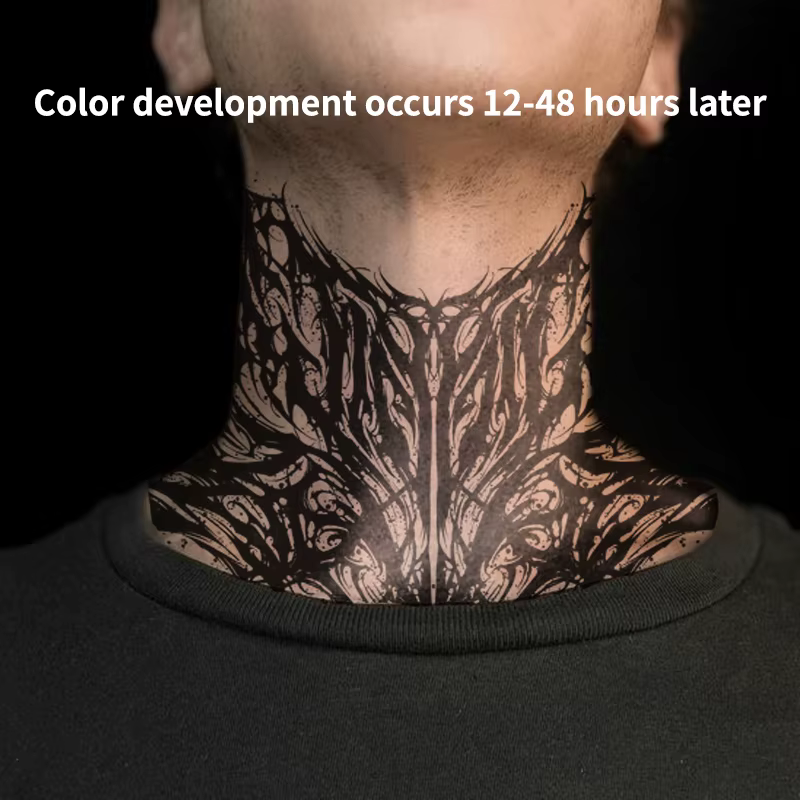 Tatouages temporaires faux tatouage gothique foncé cou épines jus de plantes tatouage autocollant imperméable durable Tatoo autocollants produits bon marché Art