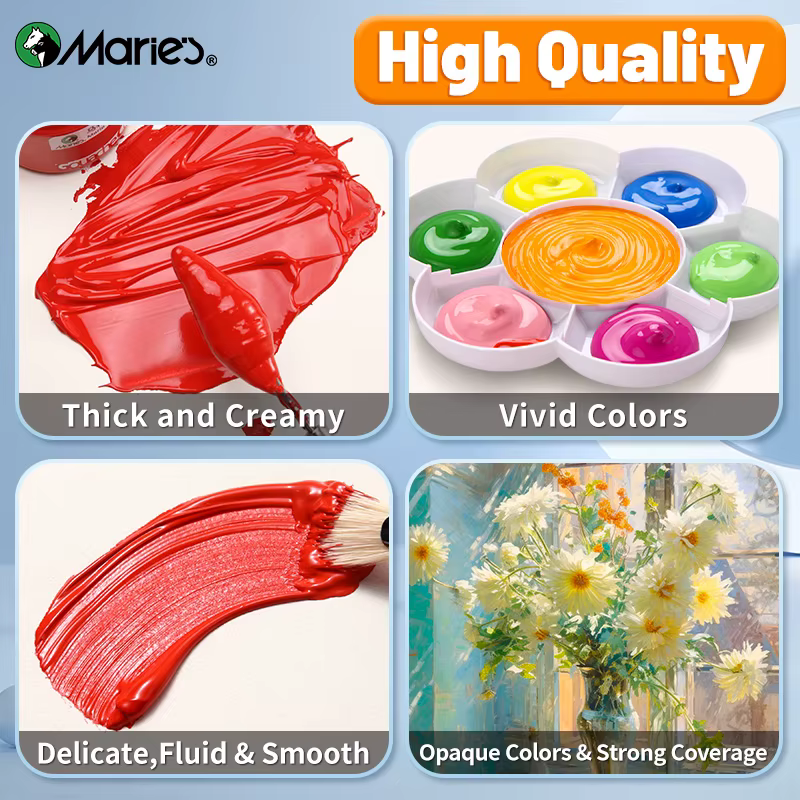 Marie's exacache-Peinture en 36 couleurs et 1 pinceau de 5ml/tube