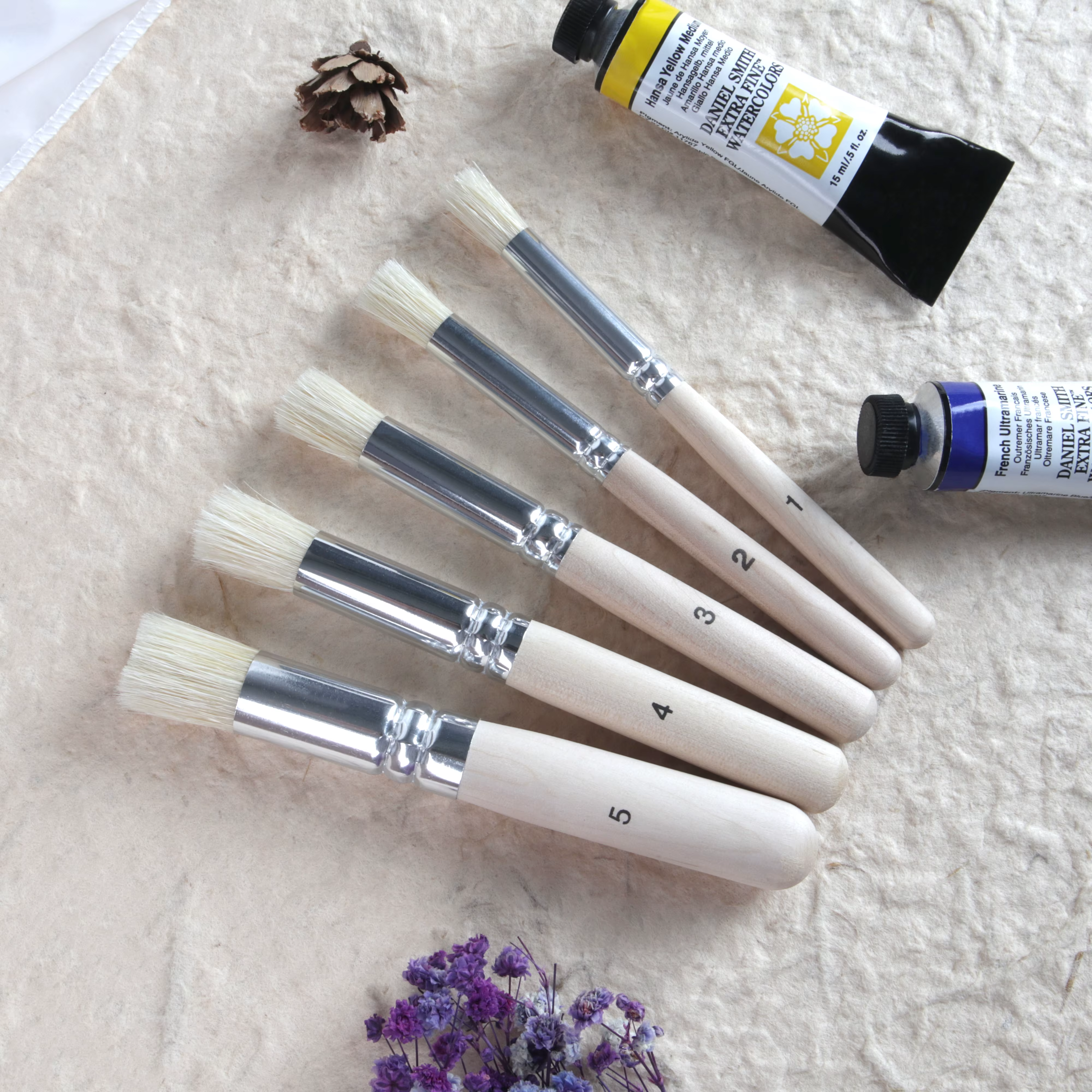 5 pièces pinceaux à peinture en poils tête ronde Gouache aquarelle huile acrylique
