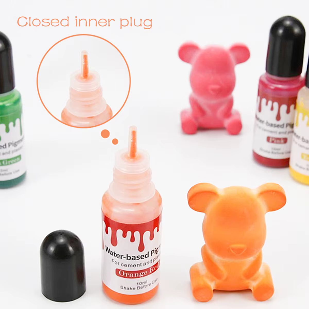 24 couleurs 10Ml à base d'eau gypse ciment coloration plâtre Pigment aquarelle Essence colorant bricolage