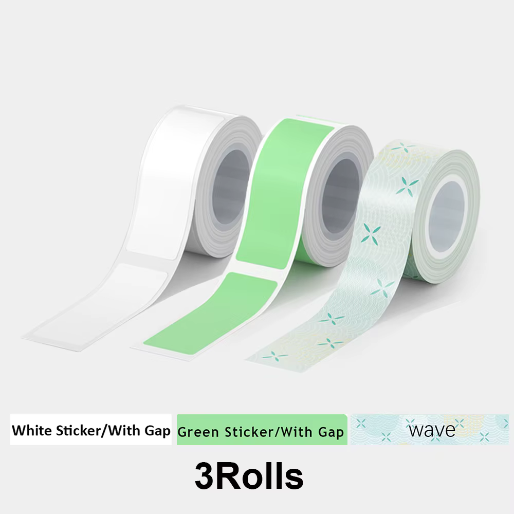 3 rouleaux 16mm * 4m 12mm * 35mm ruban d'étiquettes pour MakeID L1 L1-A étiqueteuse impression sans encre bricolage