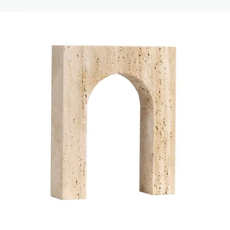 Ornements géométriques en pierre naturelle, artisanat moderne, décoration de bureau, œuvre d'art créative en forme d'arche, statue en pierre, décoration esthétique de la pièce