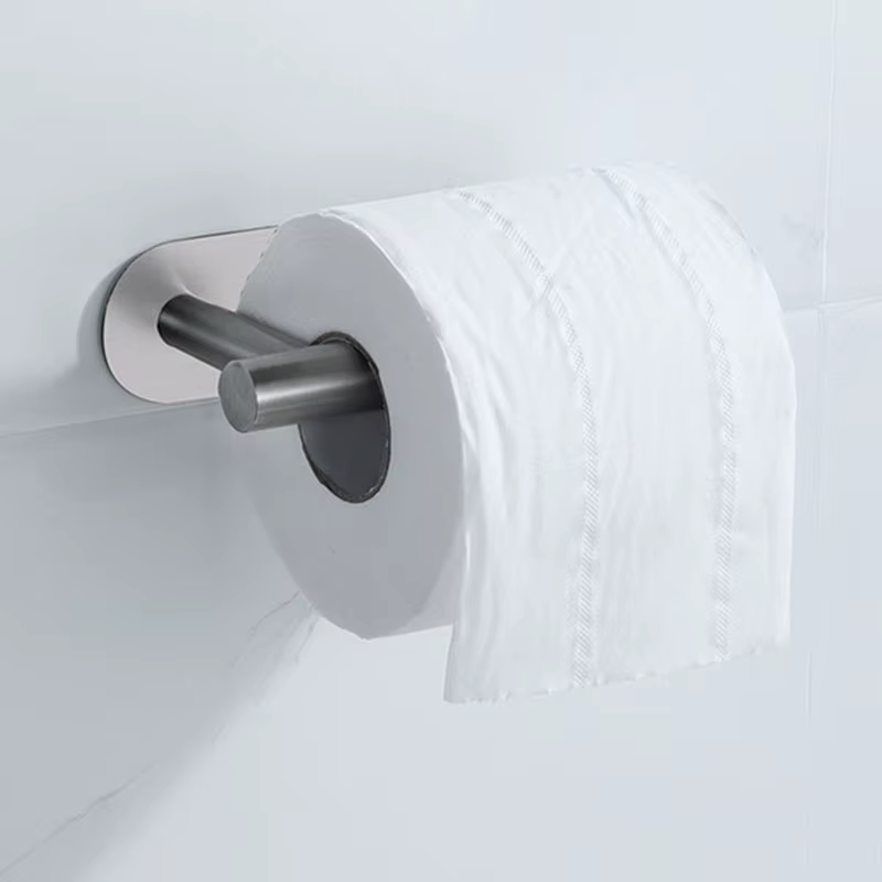 Noir rouleau de papier toilette serviette support mural de toilette organisateurs en acier inoxydable support salle de bain auto-adhésif sans poinçon support de tissu