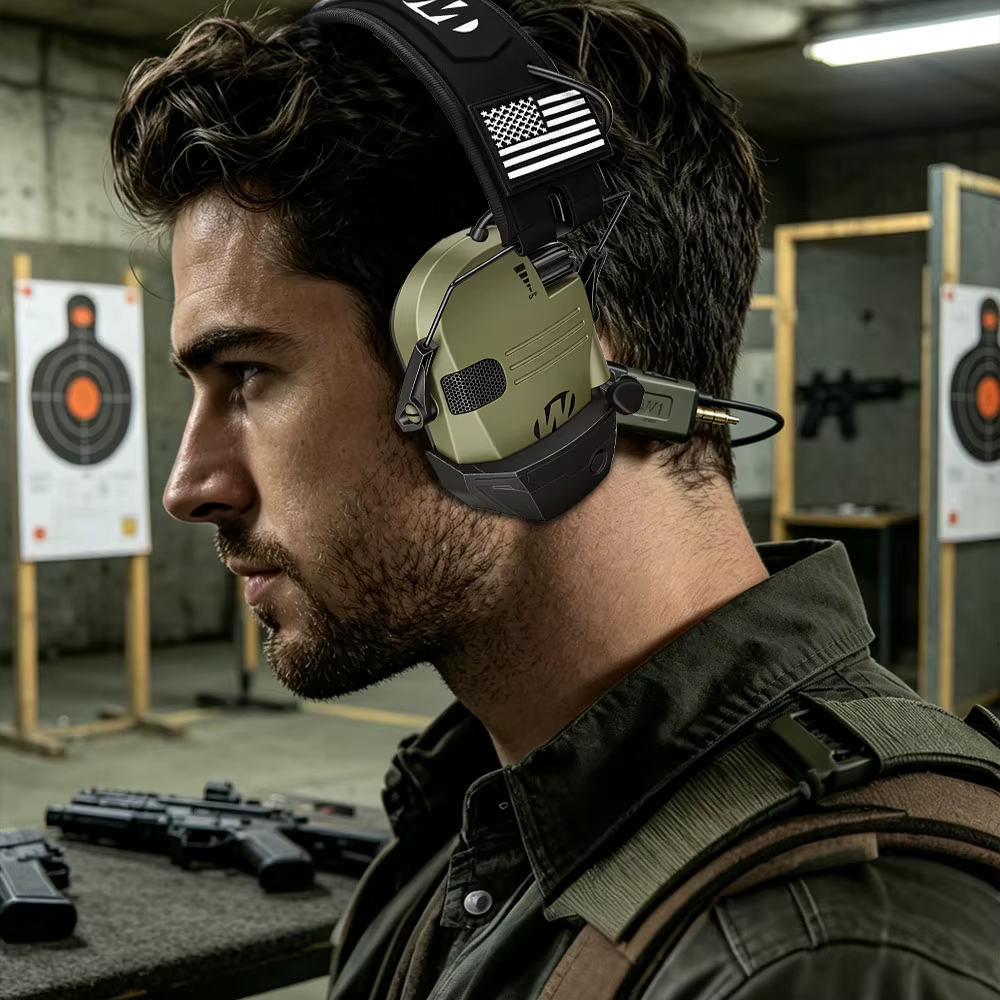 Protège-oreilles électroniques Bluetooth pour le tir, protection auditive, réduction du bruit, amplification du son, protection auditive avec étui