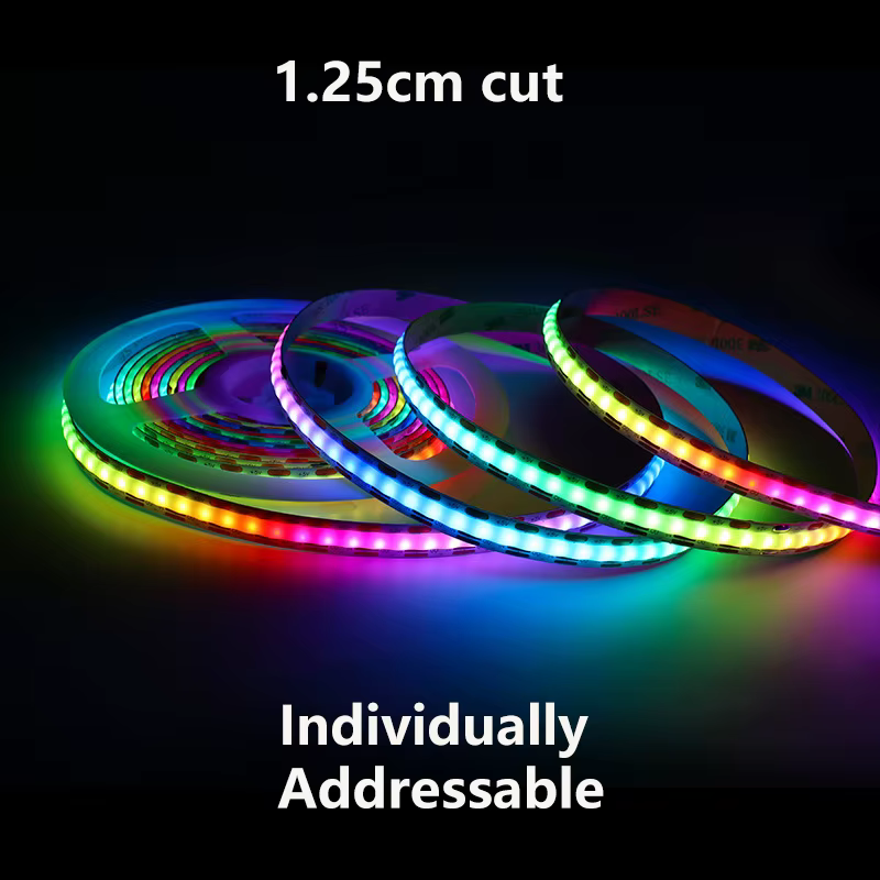 Bande lumineuse WS2812B IP65 DC5V SPI RGB-IC, 160 diodes, adressable individuellement, Pixels intelligents, noir et blanc, étanche