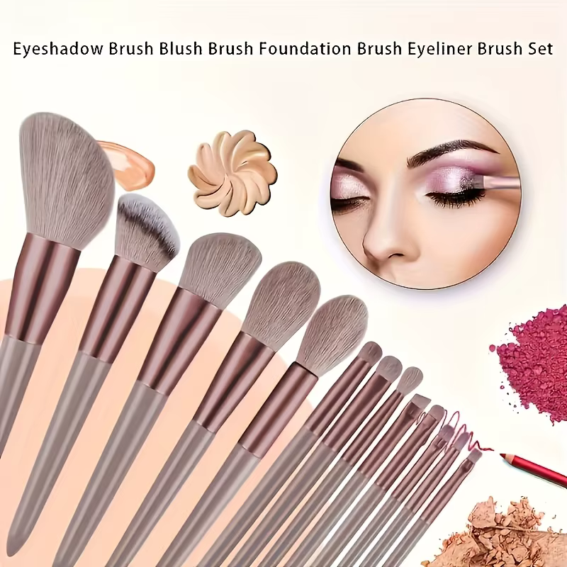Ensemble de pinceaux de maquillage professionnels - Pinceaux cosmétiques doux et moelleux pour le fond de teint, la poudre, les fards à paupières et le blending, outils de beauté