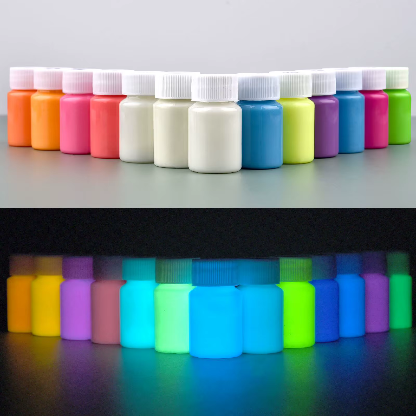 Peintures lumineuses fluorescentes longue durée