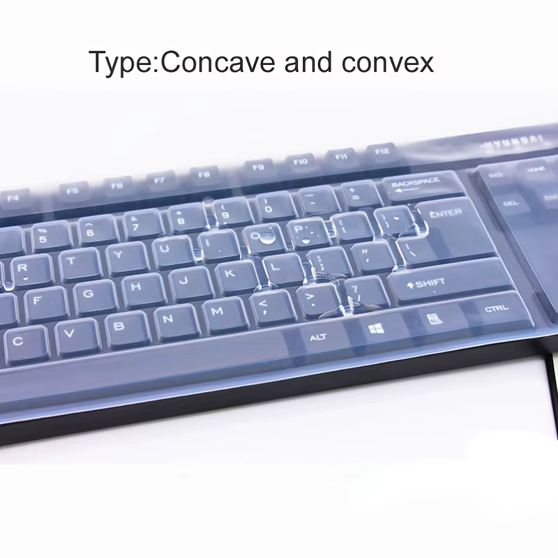 Film de protection universel en Silicone pour clavier, couverture de peau pour ordinateur de bureau, Gel de silice Transparent, bosse, Membrane plate Concave et convexe