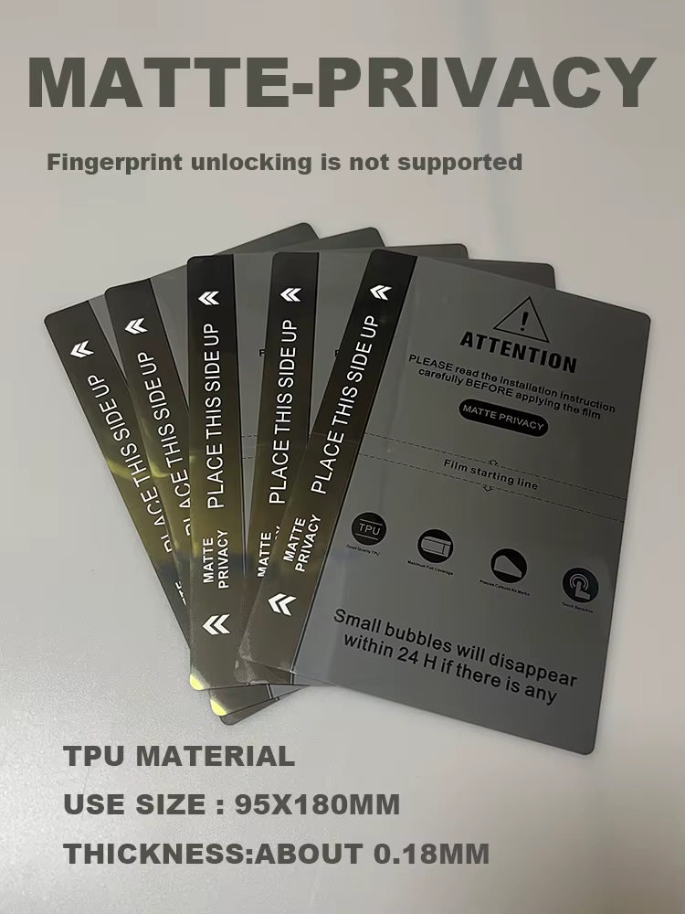 Film protecteur d'écran flexible en hydrogel PRIVACY HD MATTE pour téléphone mobile, écran plat et écran incurvé, compatible avec la machine de découpe TPU