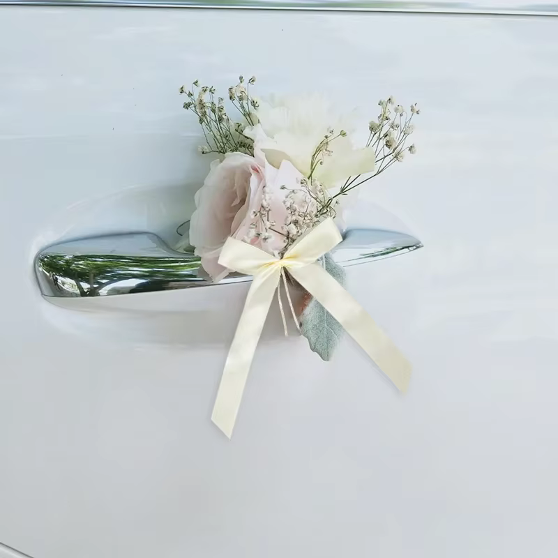 25/50 pièces Nœuds en ruban blanc pour voiture de mariage, nœuds décoratifs DIY pour emballage cadeau, décoration romantique pour mariage, anniversaire, chaise et fêtes
