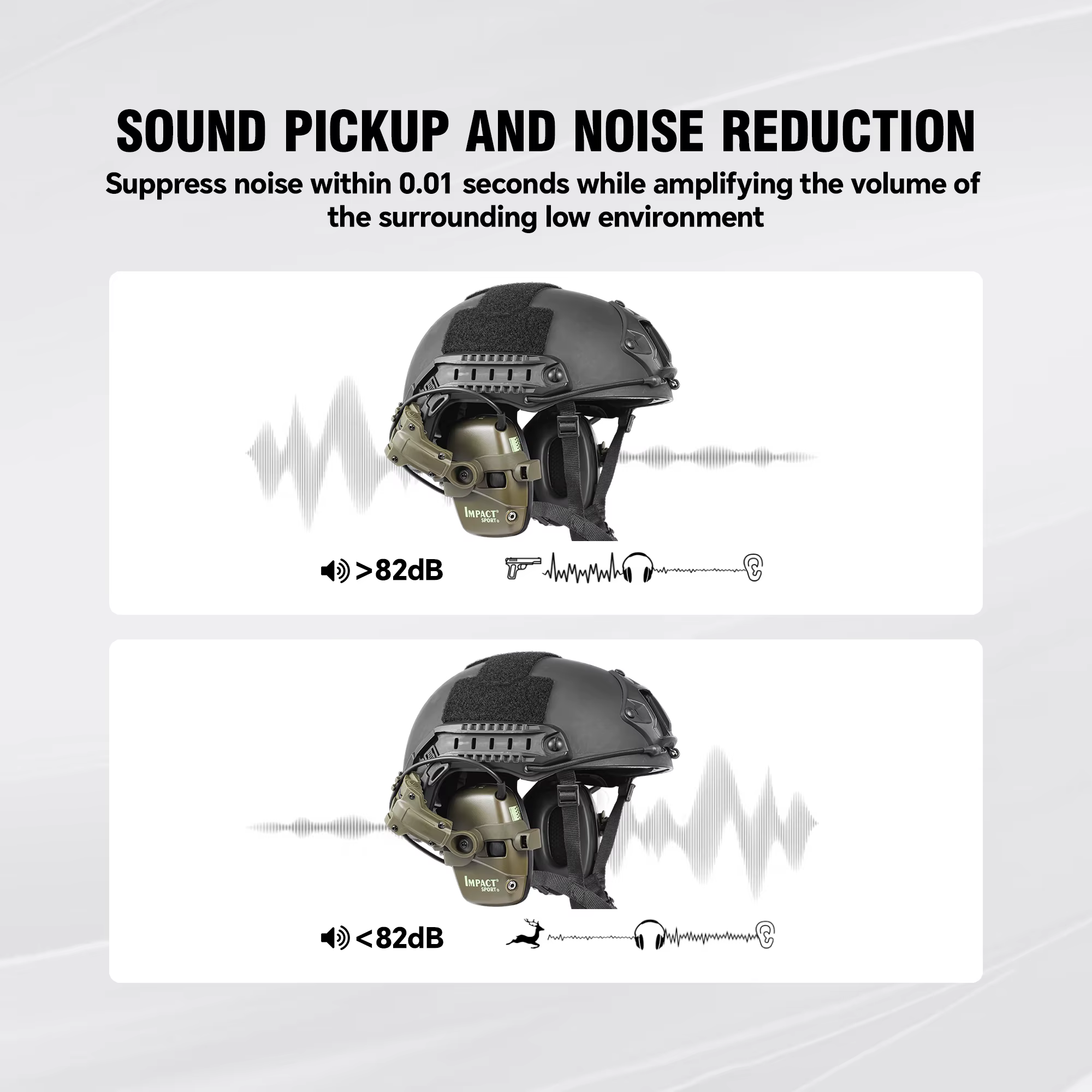 Impact Sport casque de tir électronique casque monté Ver chasse pick-up réduction du bruit Protection auditive casque tactique
