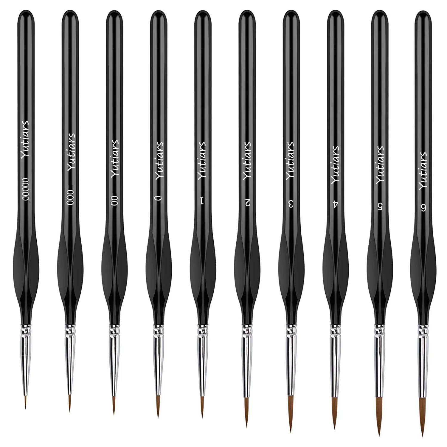 10 pièces pinceau à détails fins Kit de pinceaux de peinture miniatures Mini ensemble