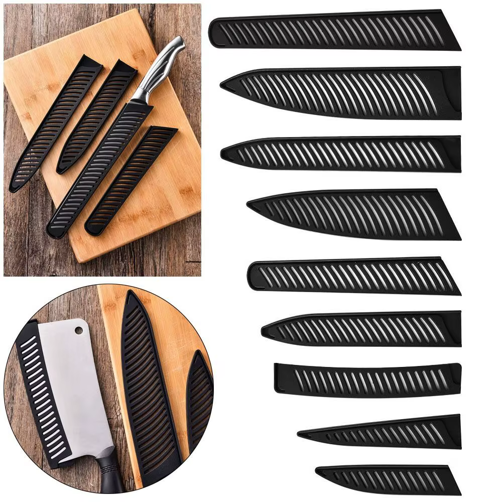 Gaine de couteau de cuisine en plastique noir, couvre-couteaux, protecteur de lame de couteau, étui de protection des bords, accessoires de cuisine, 5 ", 6", 7/8"