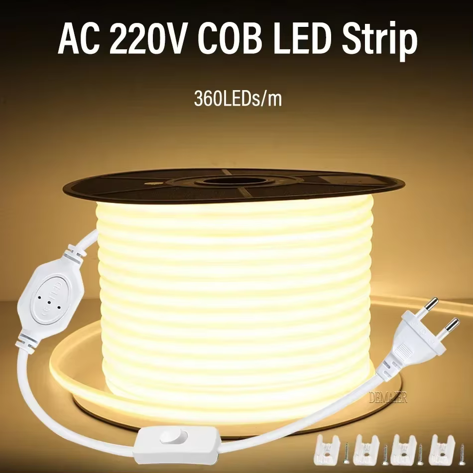Bande lumineuse LED COB 110V 220V
