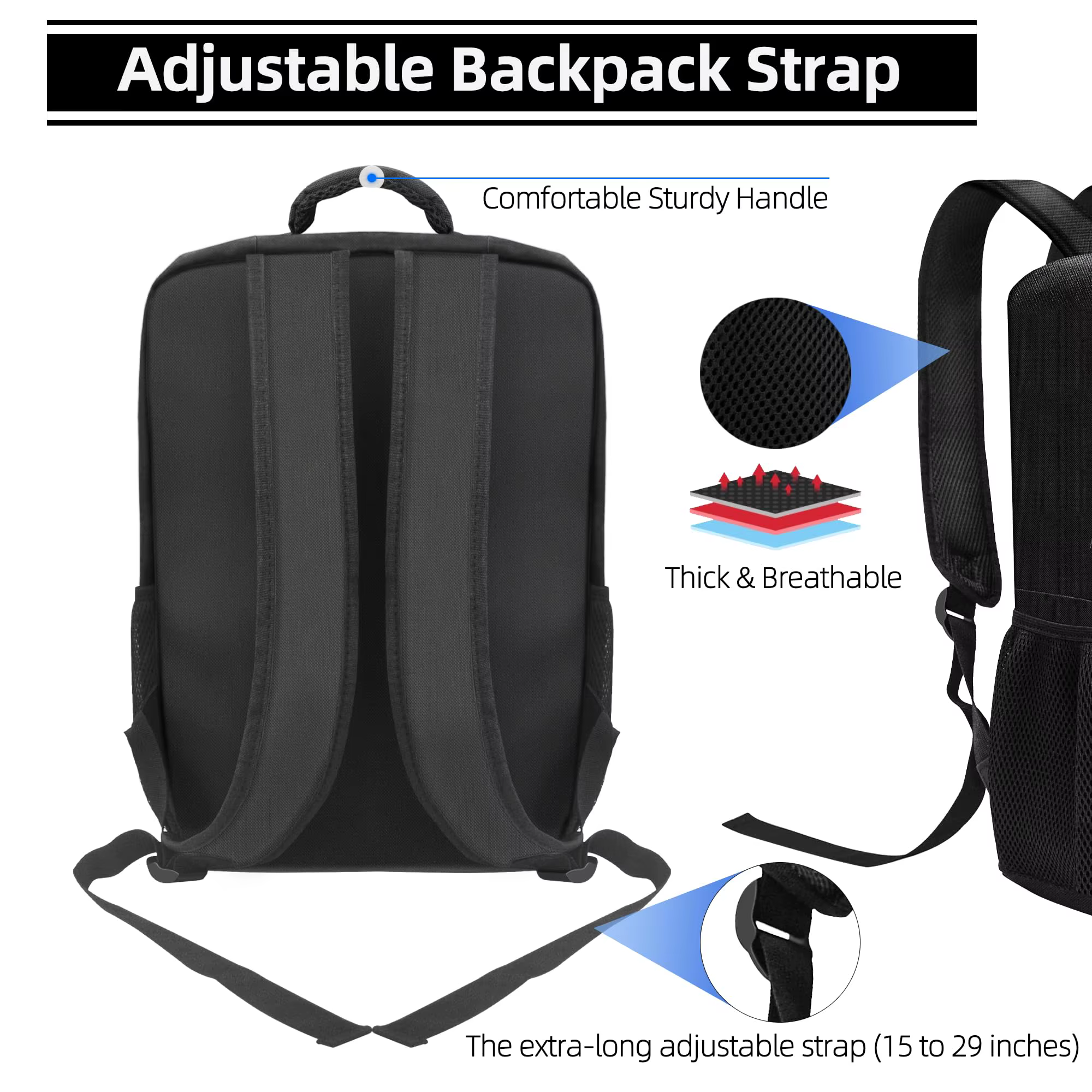 Sac à dos pour console PS5, sac de transport PS5 à protection intégrale, sac de rangement PS5 grande capacité pour deux manettes
