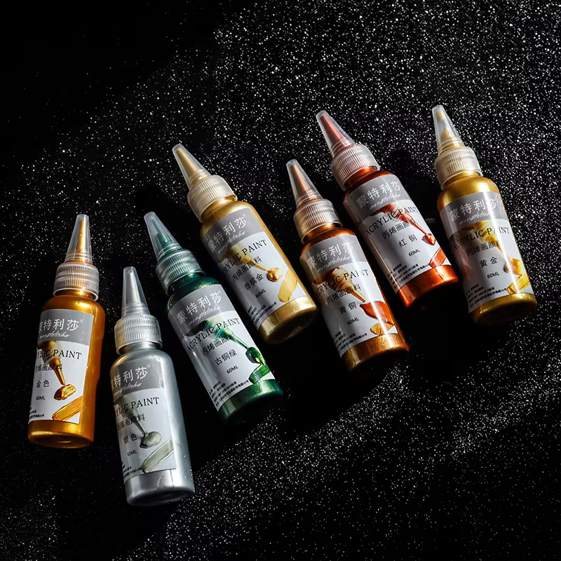 Peinture acrylique métallisée dorée imperméable