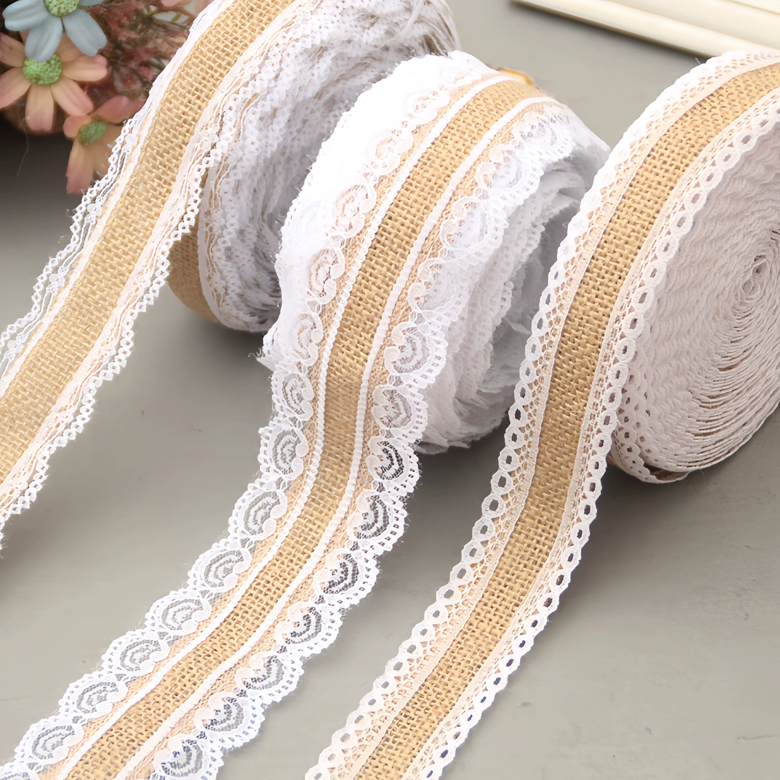 Ruban en toile de Jute naturelle de 2/5 mètres