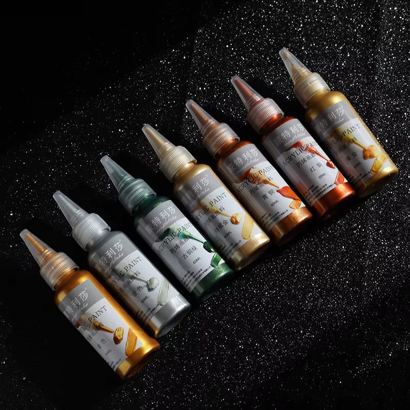 Peinture acrylique métallisée dorée imperméable