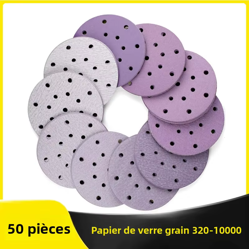 50 pièces 6 pouces disques de ponçage humide/sec crochet et boucle 320-10000 grain assortiment papier de verre 150mm