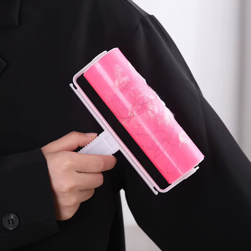 Rouleau Adhésif Lavable pour Vêtements et Poils d'Animaux, Réutilisable, Portable, Nettoyage Domestique, Éliminateur de Poils, Rouleau Adhésif pour Tapis, Lit, Canapé, Collecteur de Poussière