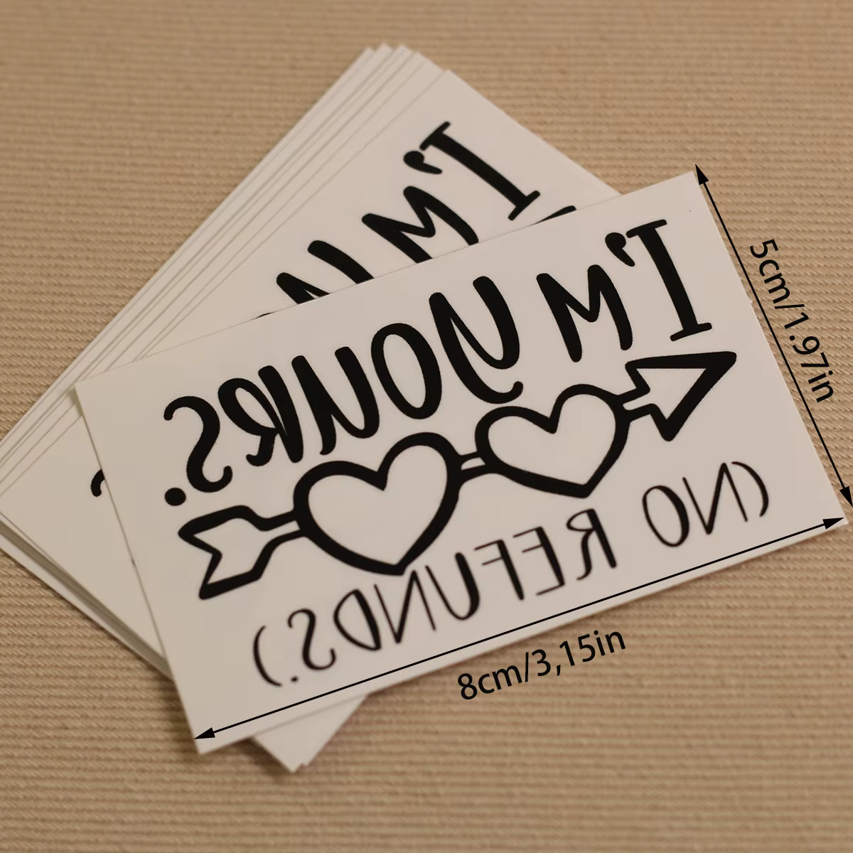 Autocollants de tatouage temporaire « Im yours » - Imperméables, hypoallergéniques et longue durée - Art corporel mignon