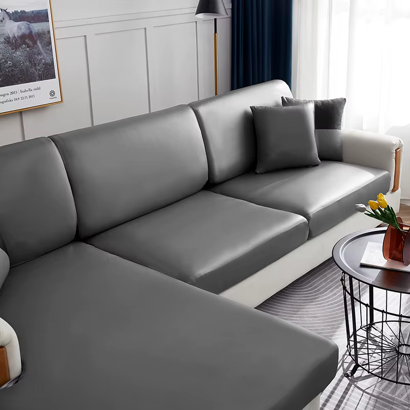 Housse de coussin de canapé en cuir PU