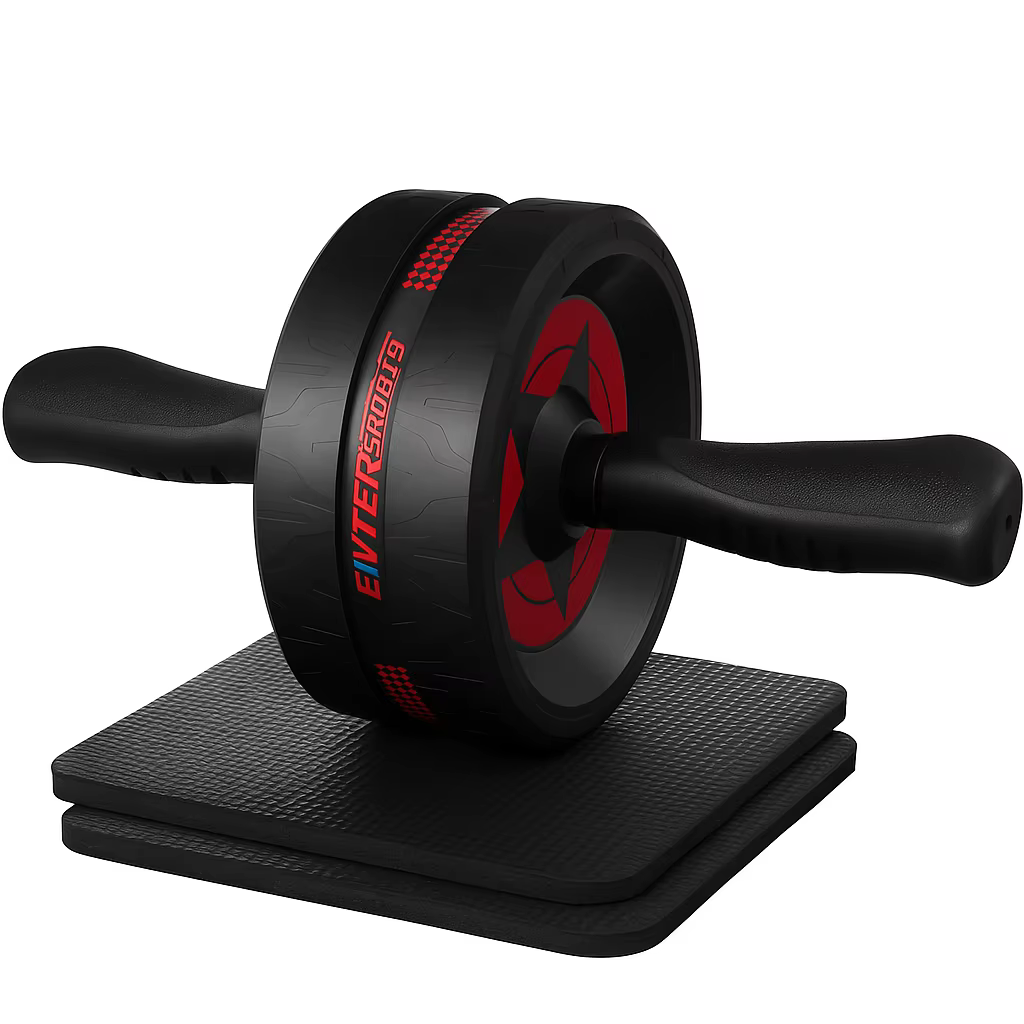 Roue à roulettes Ab pour l'entraînement des abdominaux – Équipement d'exercice abdominal avec 2 genouillères pour salle de sport à domicile, entraînement de force centrale, fitness Eq