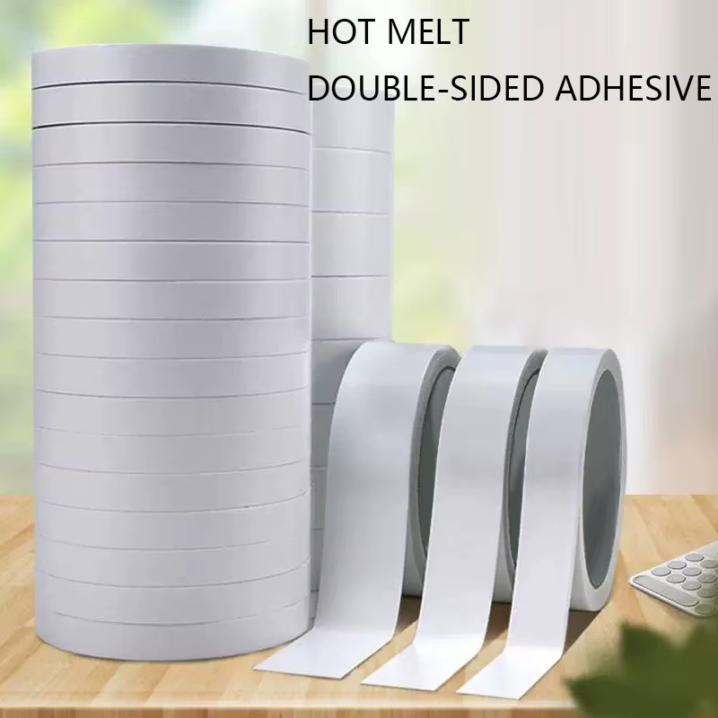 10 rouleaux de ruban adhésif fort autocollant Double face 8M Ultra-mince blanc pour l'artisanat de bureau à domicile