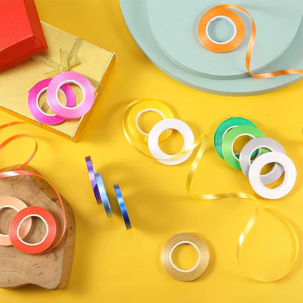 Ruban pour ballons 10M/rouleaux, multicolore, accessoires pour anniversaires, mariages, artisanat, corde à nouer pour ballons, chaîne en satin, bricolage, cadeaux de fête, décoration