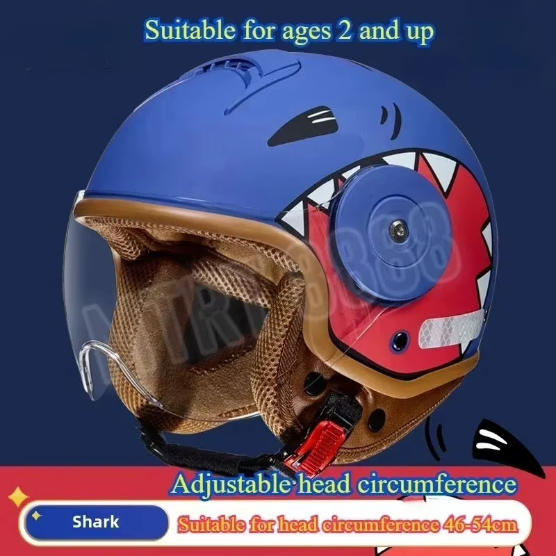 Casque enfant tendance, casque moto dessin animé, casque de protection confortable pour enfants de 3 à 12 ans