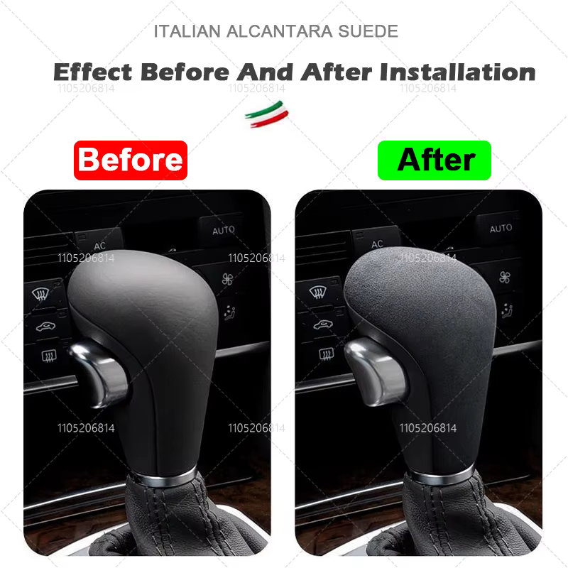 Pour Audi A4 A5 A6 Q5 Q7 2004-2015, protection de levier de vitesses en daim, housse de levier de vitesses, accessoires intérieurs de voiture