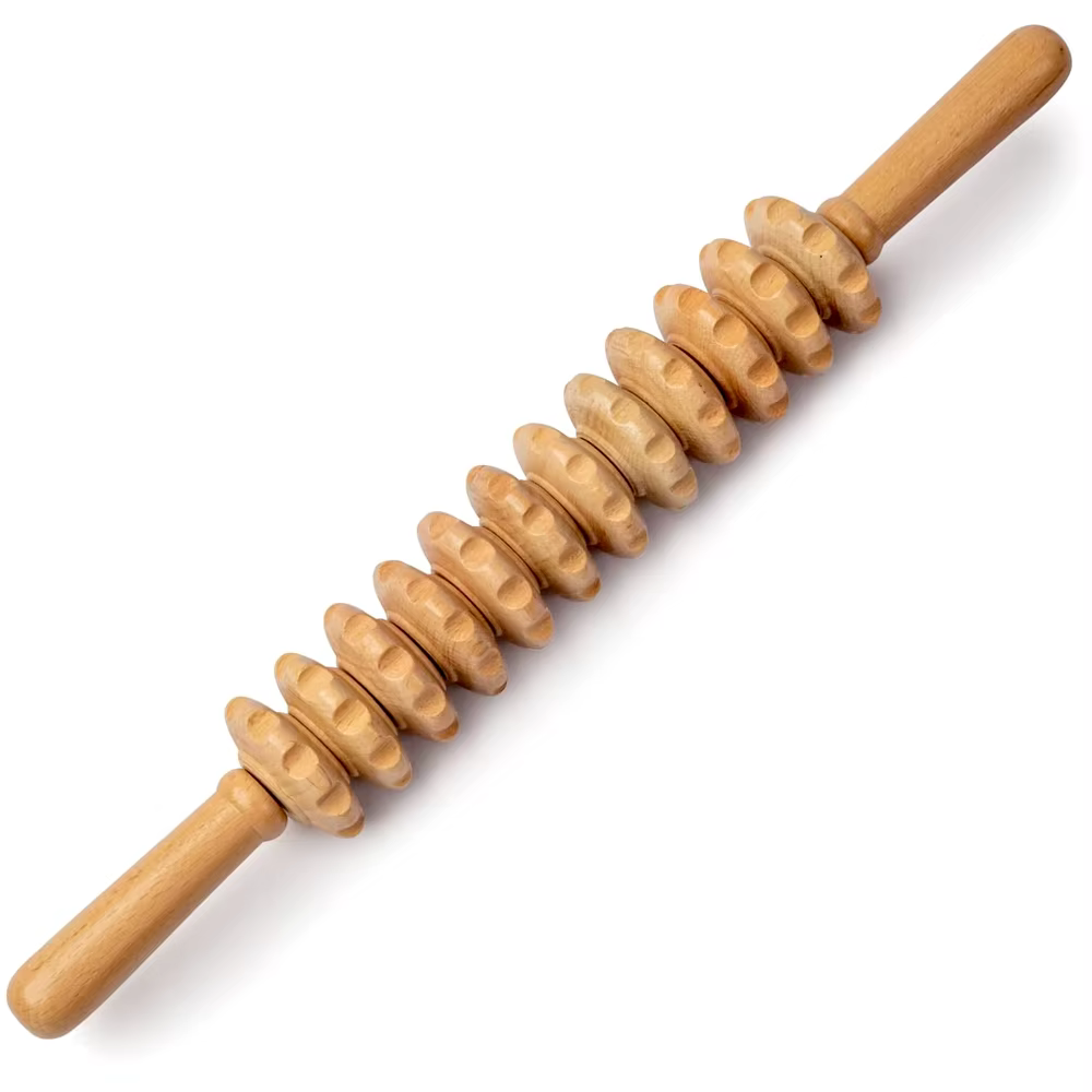 Outils de massage à rouleaux de thérapie en bois, masseur de drainage lymphatique, massage en bois et bâton de rouleau musculaire, (12 droits)