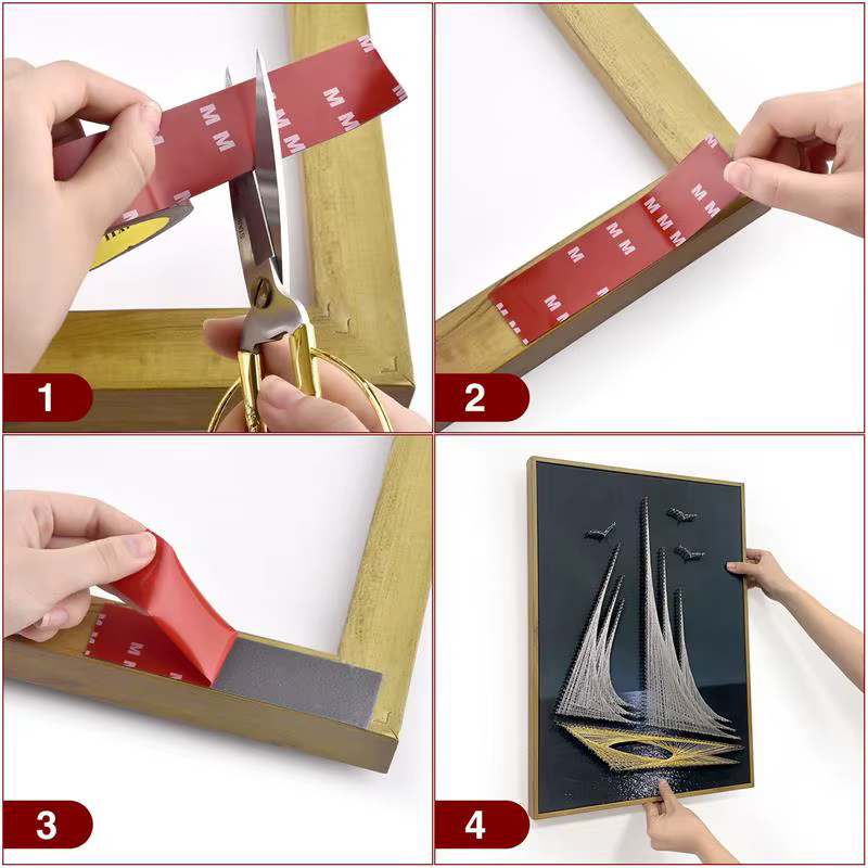 Ruban adhésif double face 3 mètres extra fort épaisseur 0.8mm haute viscosité spécial pour fixation voiture montage sans résidus facile à enlever idéal pour décoration réparation accessoires auto mais