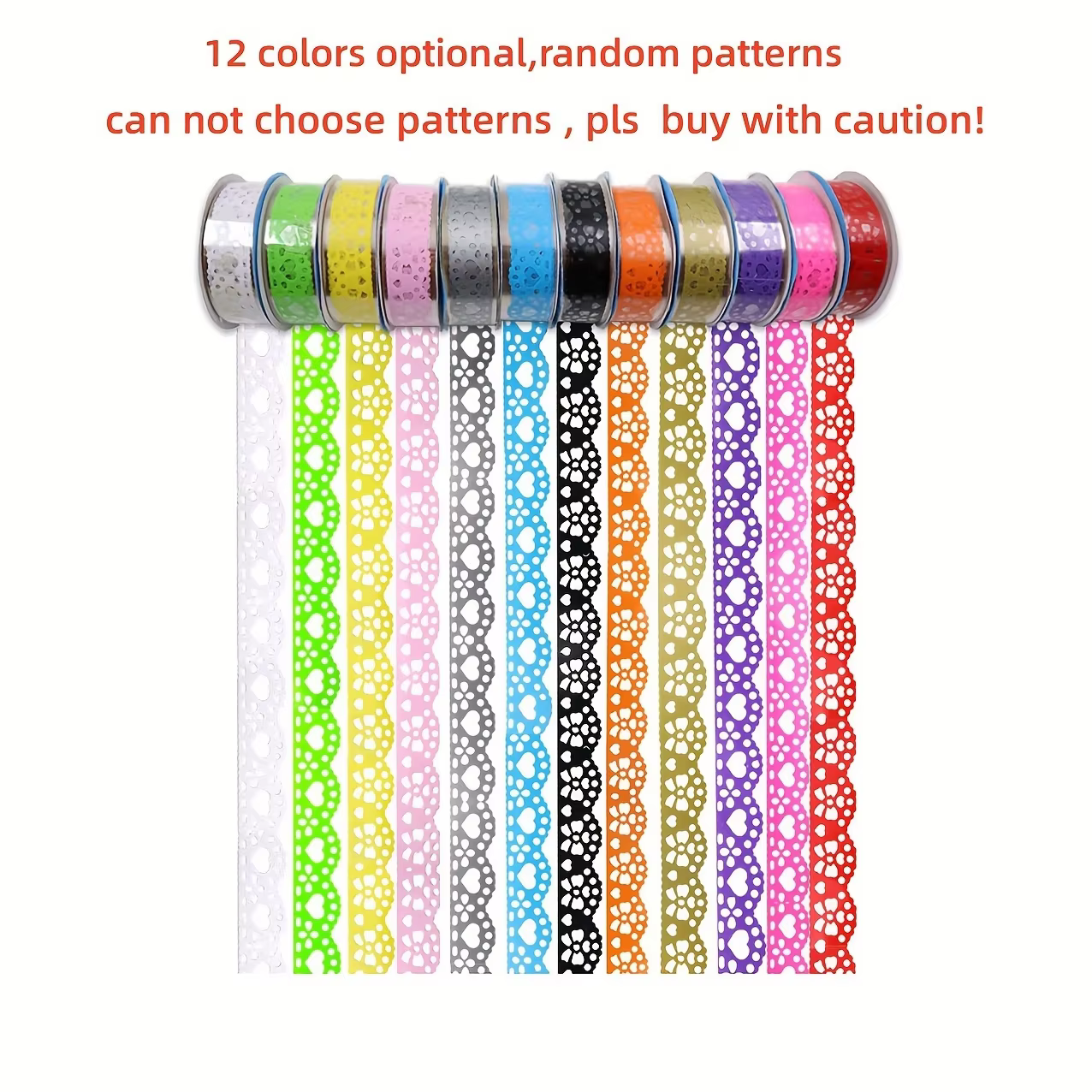 8 rouleaux de ruban adhésif Washi à motif dentelle