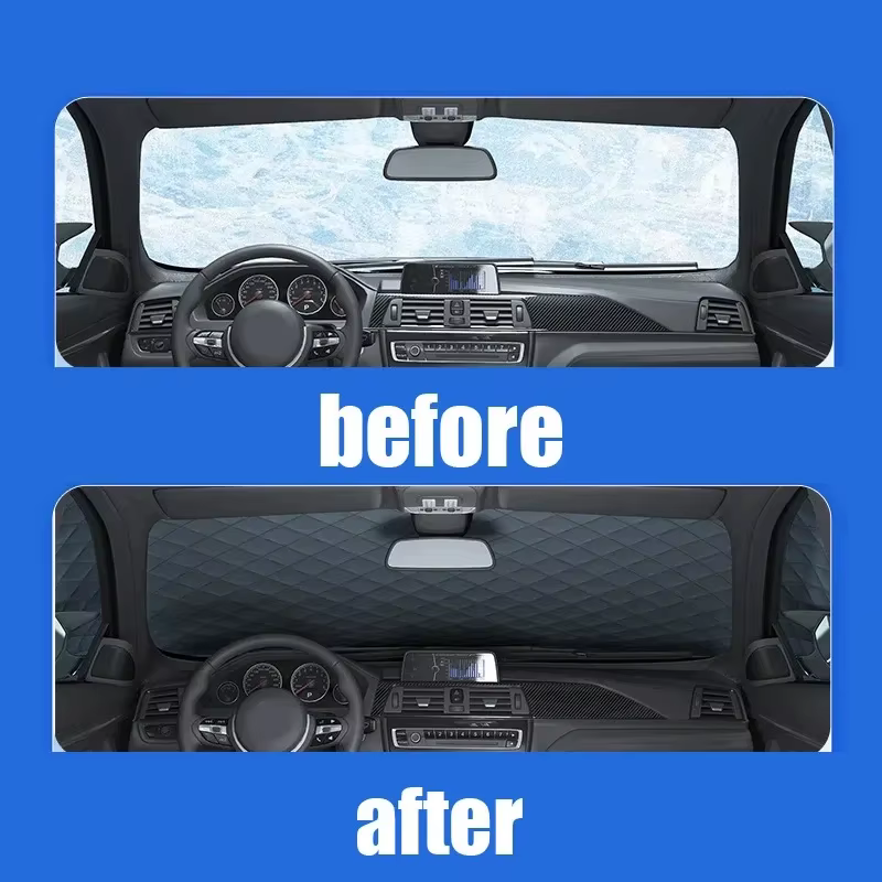 Housse de protection hivernale pour pare-brise de voiture, pare-soleil, protection contre le gel et le soleil, anti-givre, pour pare-brise avant