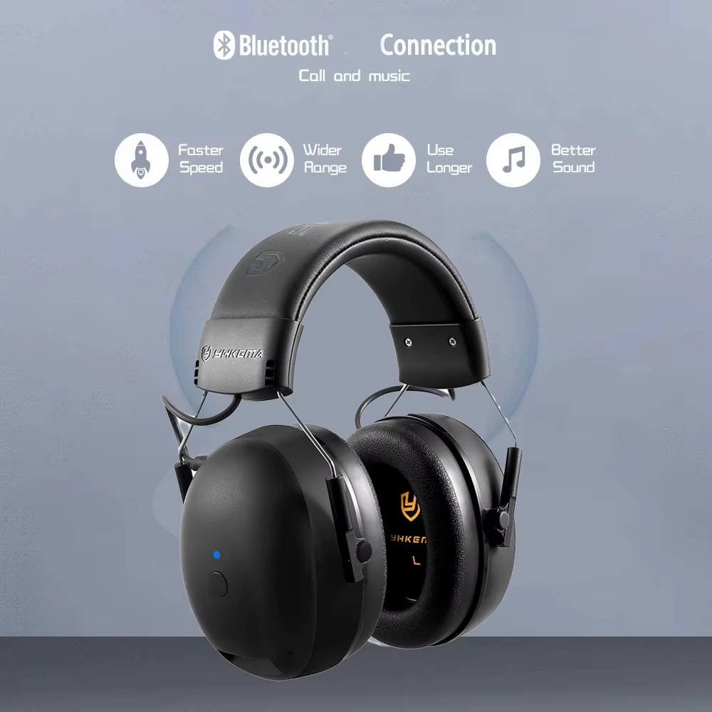 Casque de protection auditive Bluetooth YHKEMA EB20, protège-oreilles confortables, mode AUX, réduction du bruit