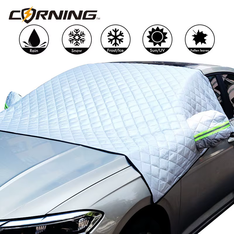 Housse de pare-brise de voiture, pare-soleil avant, demi-housse, protection extérieure contre la neige pour véhicules, protection solaire pour berlines et SUV