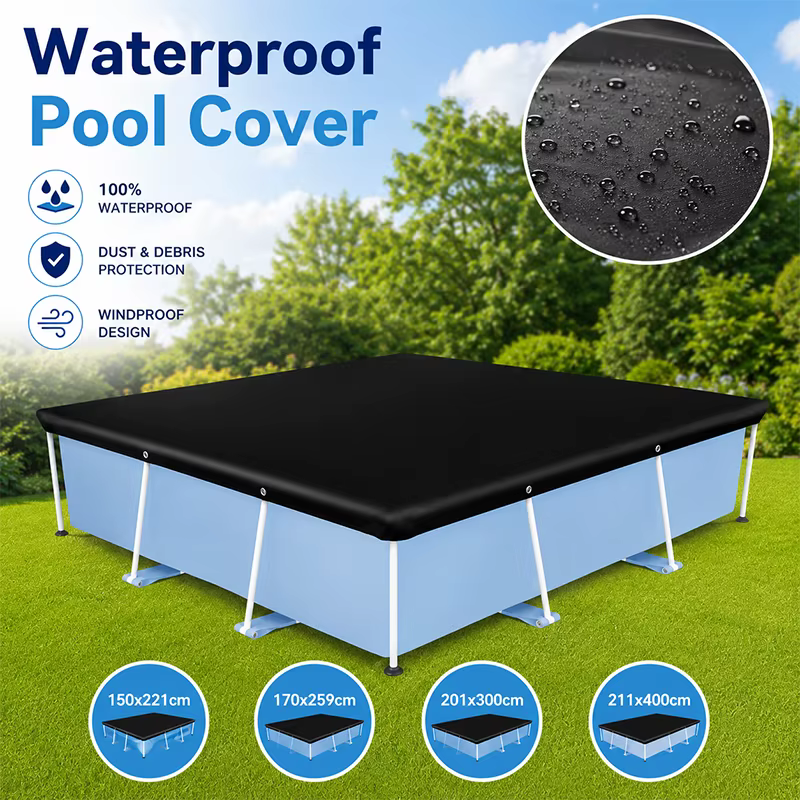 Bâche de protection rectangulaire imperméable pour piscine