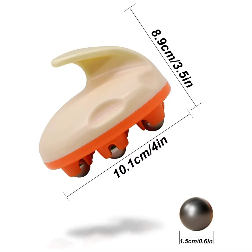 Masseur à rouleaux à main pour Massage de la Cellulite, boule de Massage des tissus profonds pour le dos, le cou, les pieds, les épaules, avec 7 rouleaux métalliques à 360 degrés