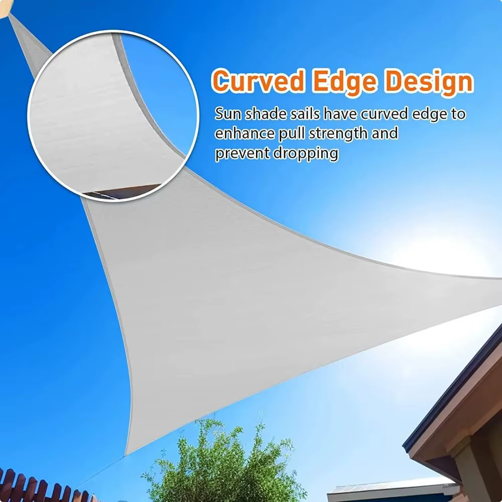 Abri solaire étanche Triangle réglable avec cordes, auvent extérieur de taille 3x3x3M, bloc UV 95%, pare-soleil Triangle Durable pour Patio