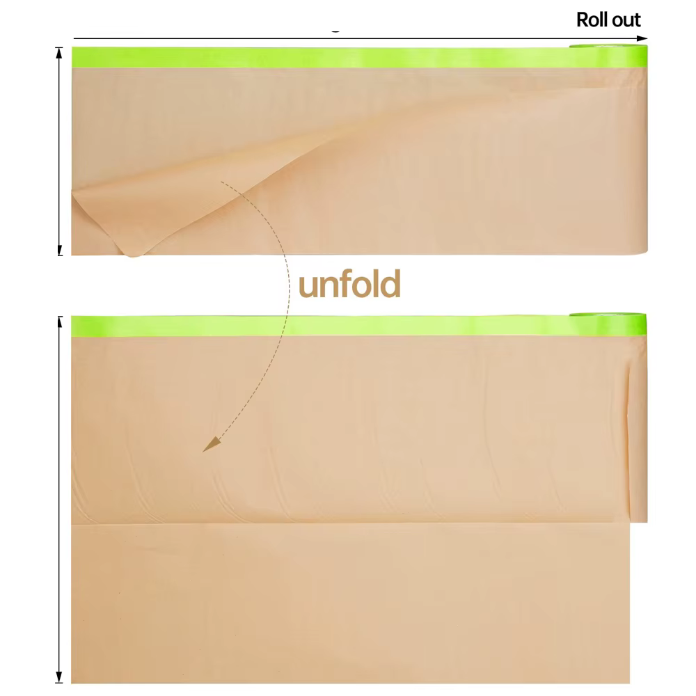 Papier de masquage pré-adhésif pour peinture