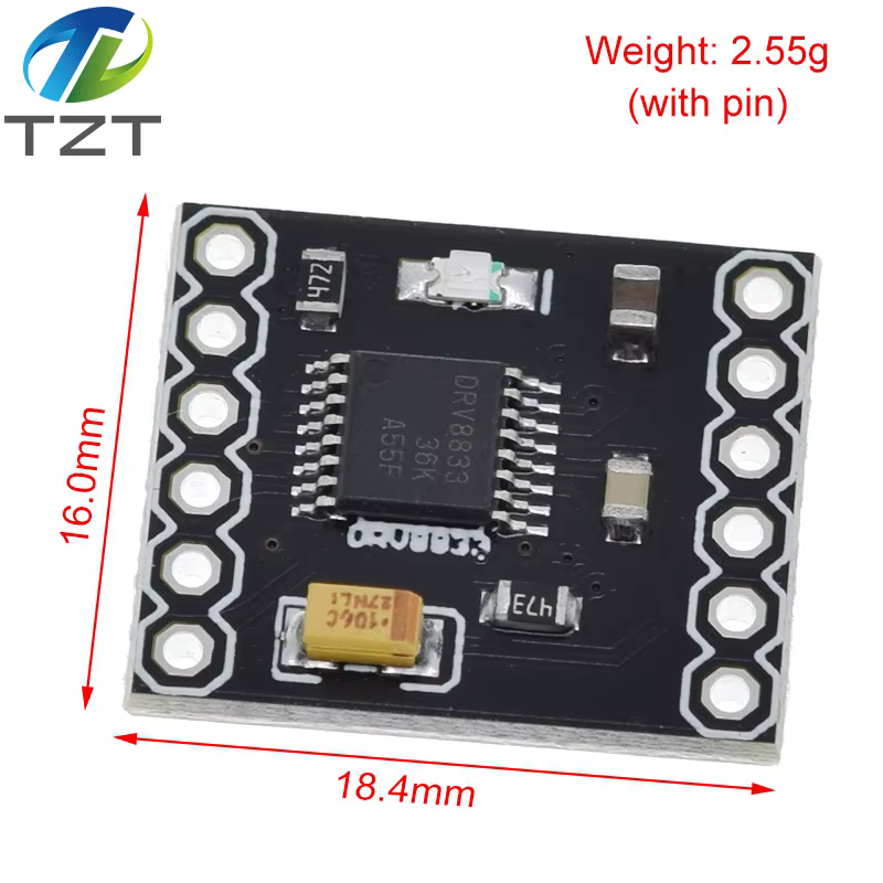 Carte de Module de pilotes de moteur à courant continu à 2 canaux DRV883 1,5a 3V-10V pont en H moteur pas à pas à 4 fils Protection contre les surintensités pilotes de moteur pas à pas