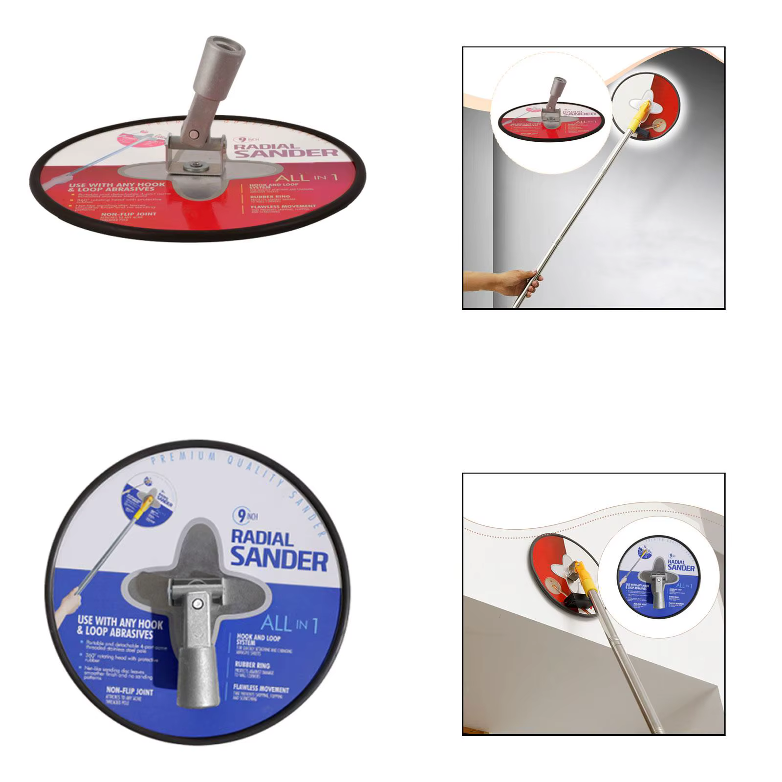 Ponceuse pour cloisons sèches à rotation 360°