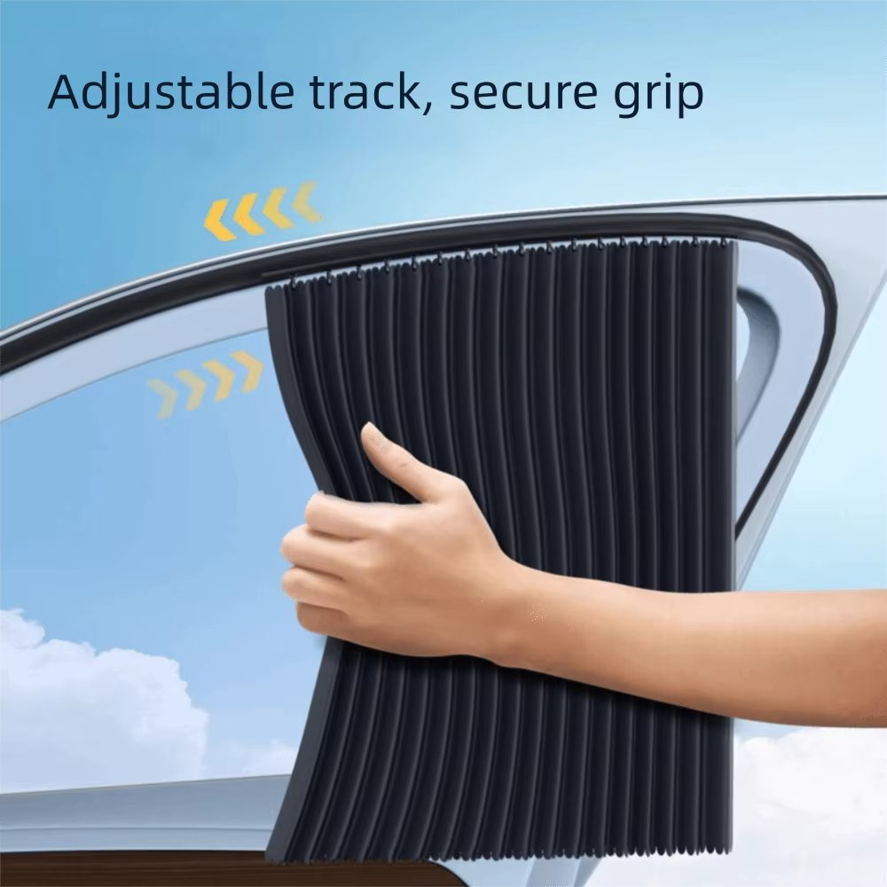 Pare-soleil pour fenêtre de voiture à glissière lisse, en tissu durable et pratique, isolation thermique, protection UV