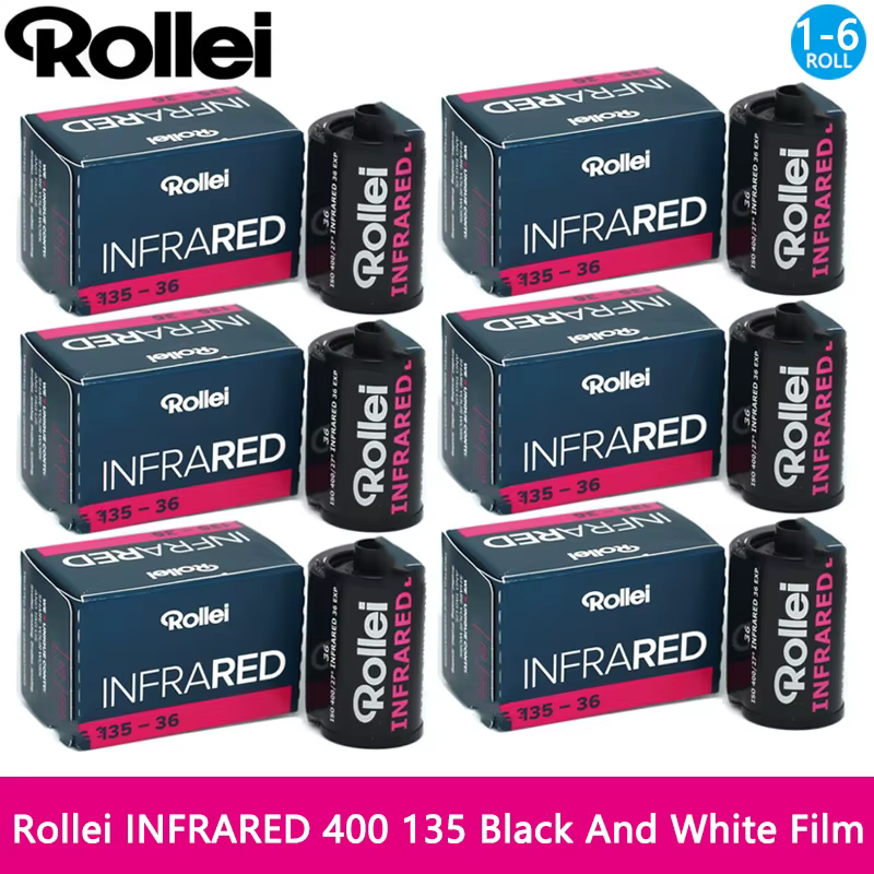 1/3/5/6 rouleaux de film noir et blanc Rollei INFRARED 400 135