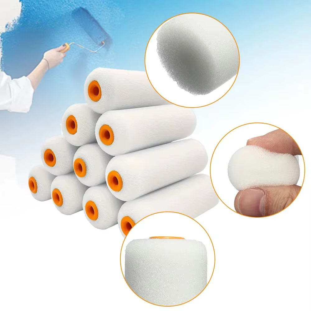 Mini manchons de rouleau de peinture en mousse blanche Durable