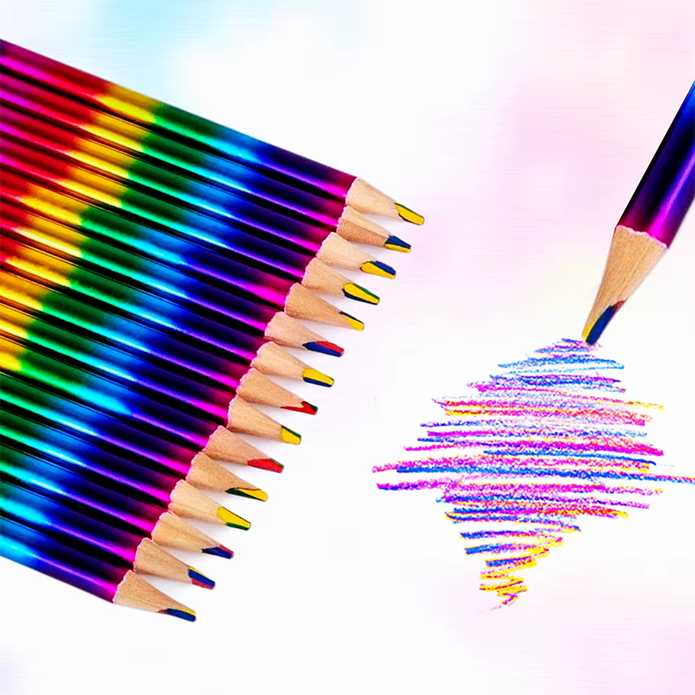Pinceaux de peinture arc-en-ciel quatre couleurs