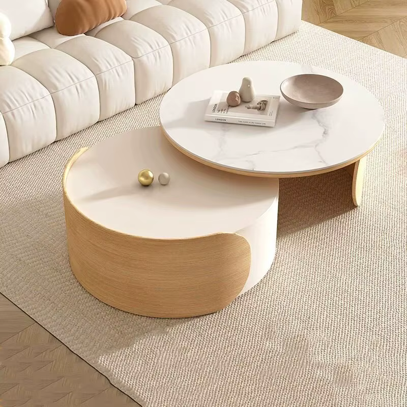 Tables basses européennes de rangement, esthétique de luxe, style italien moderne, table basse vintage, meubles de salon